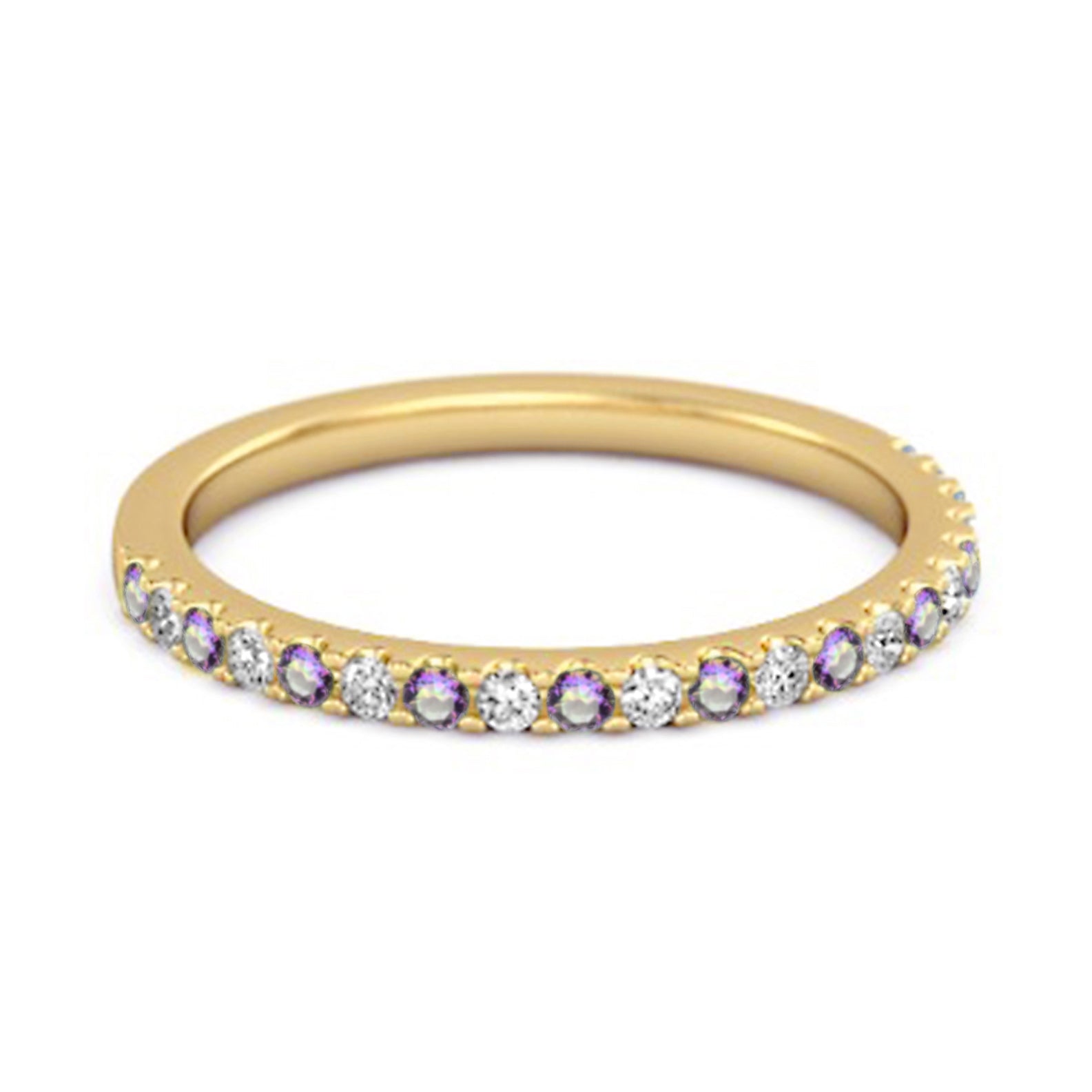 Mystic Topaz Half Eternity Band 925 Sterling Silver Stackable Ring