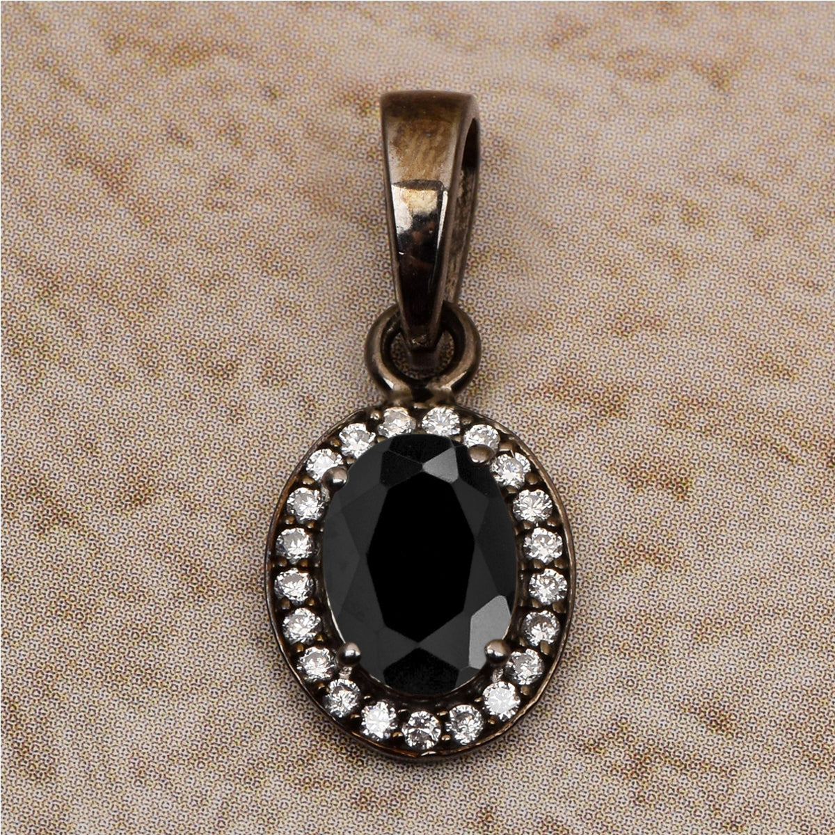 Black Plated Multi Choice Gemstone Pendant