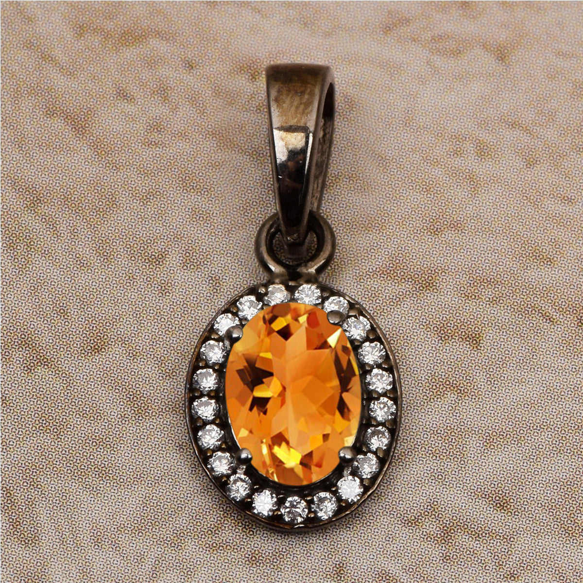 Black Plated Multi Choice Gemstone Pendant