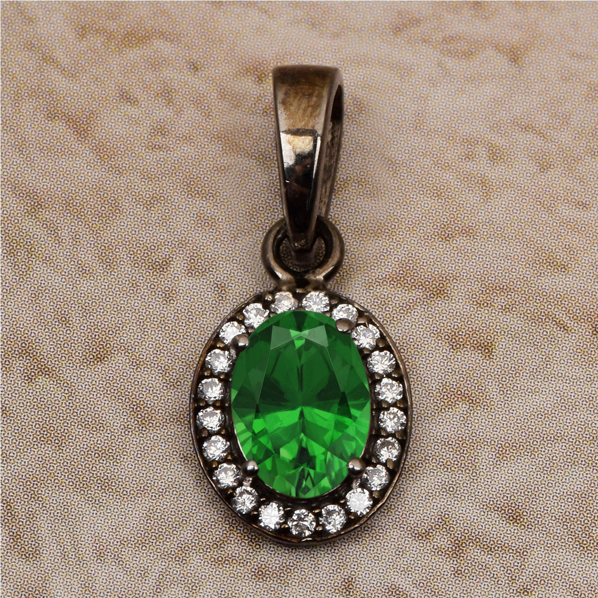 Black Plated Multi Choice Gemstone Pendant
