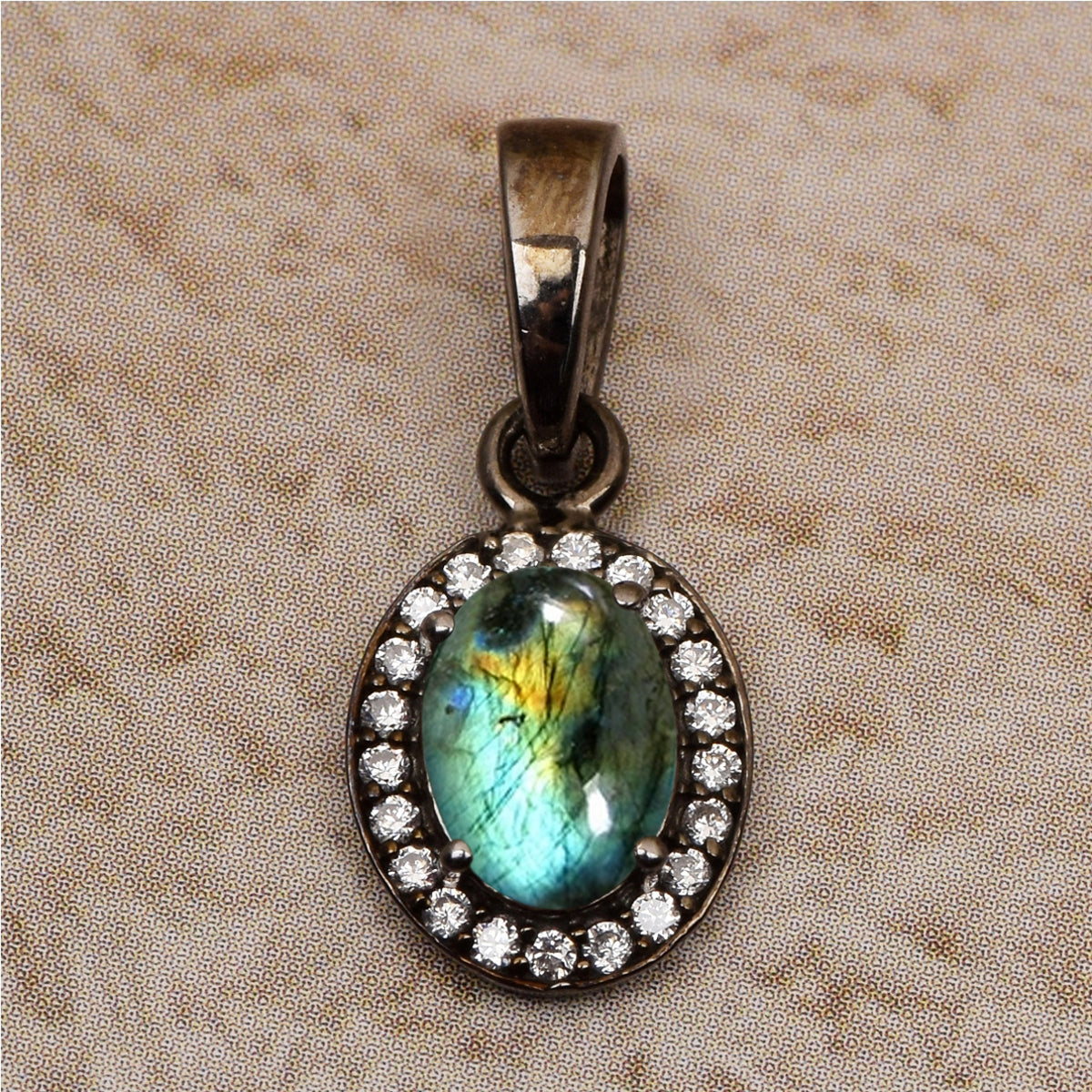 Black Plated Multi Choice Gemstone Pendant