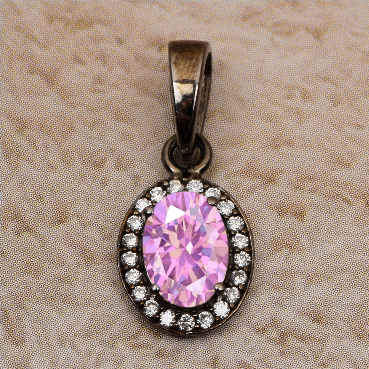 Black Plated Multi Choice Gemstone Pendant