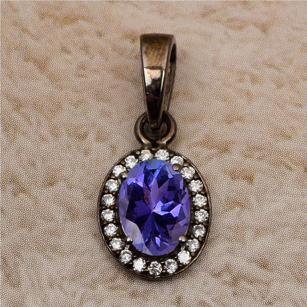 Black Plated Multi Choice Gemstone Pendant