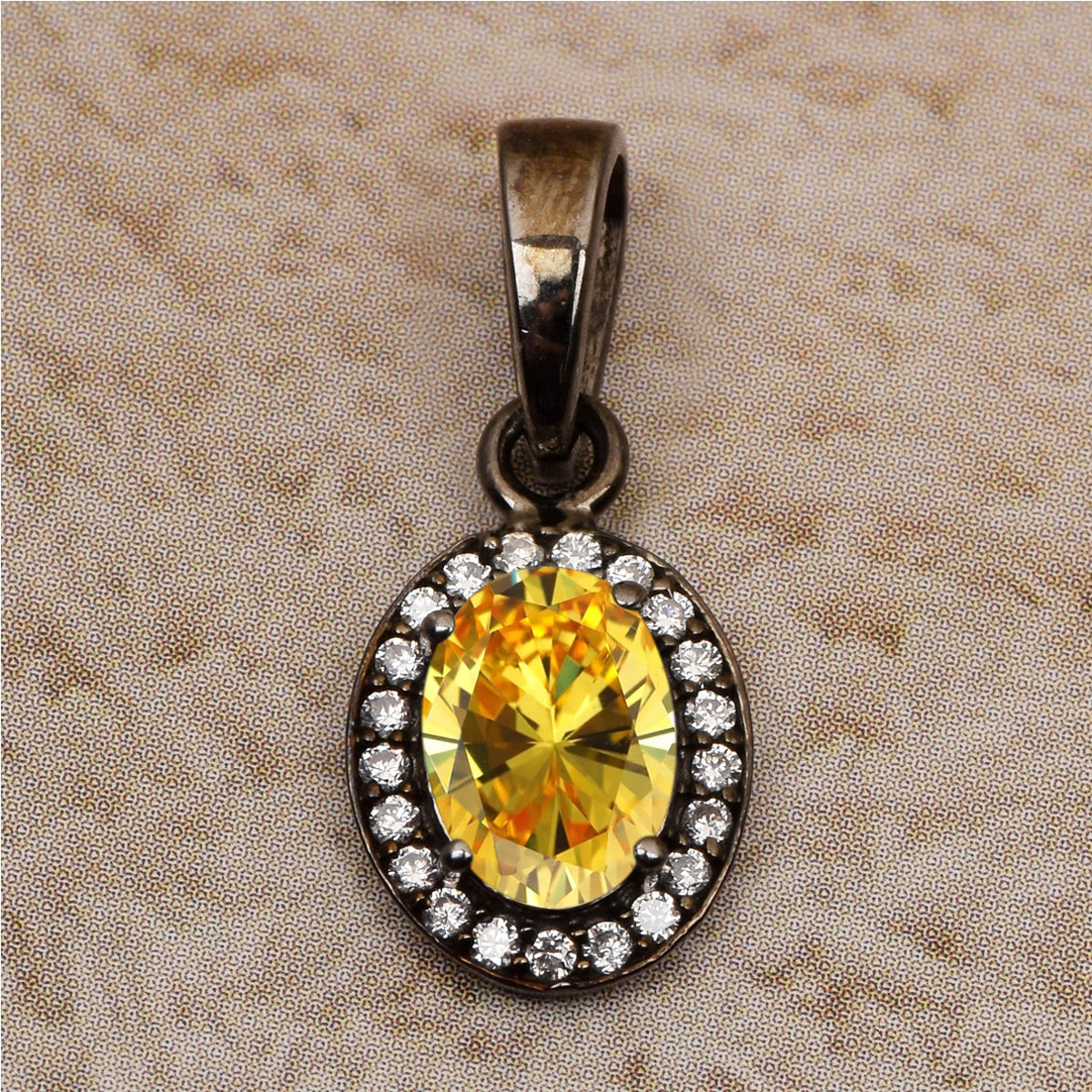 Black Plated Multi Choice Gemstone Pendant
