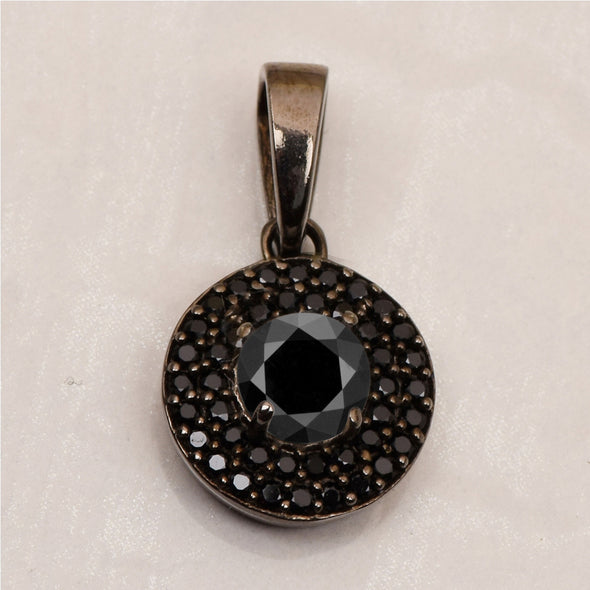 Round Disc Black Spinel Multi Choice Gemstone Pendant