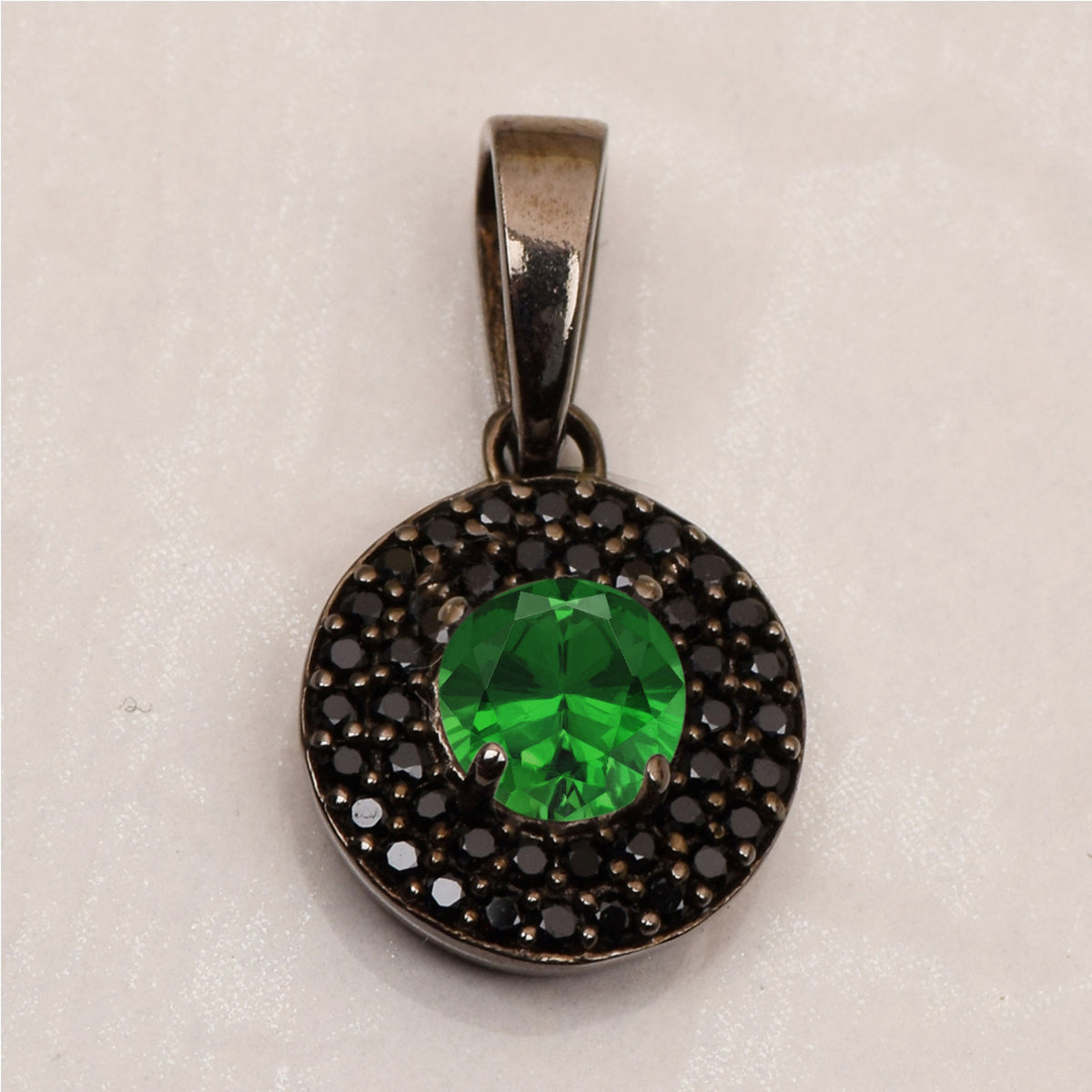 Round Disc Black Spinel Multi Choice Gemstone Pendant