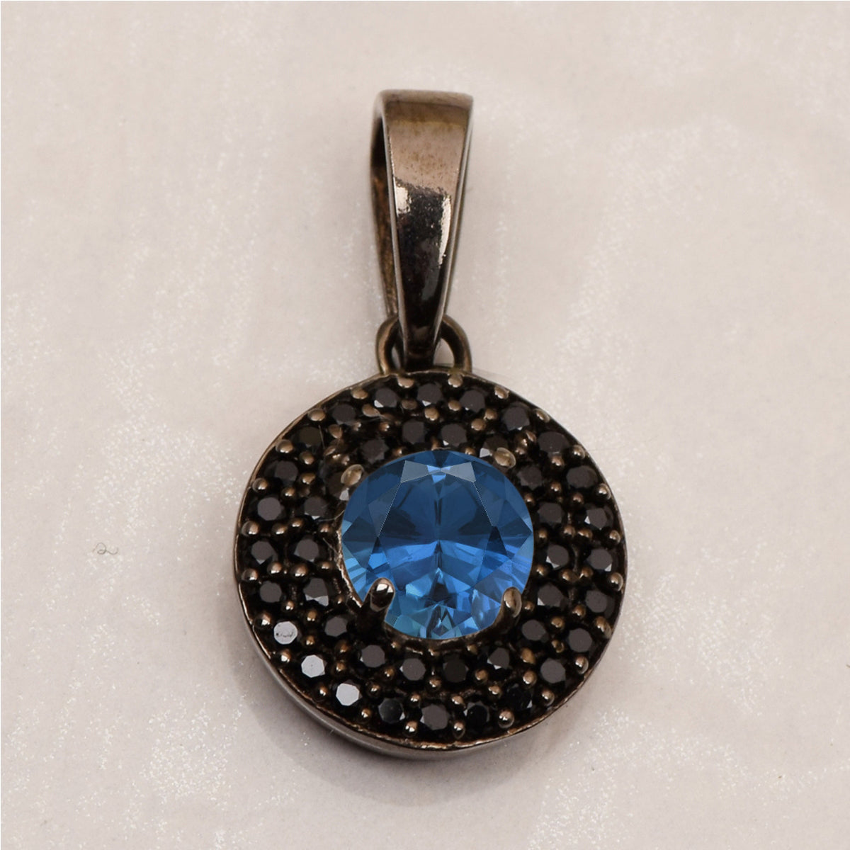 Round Disc Black Spinel Multi Choice Gemstone Pendant