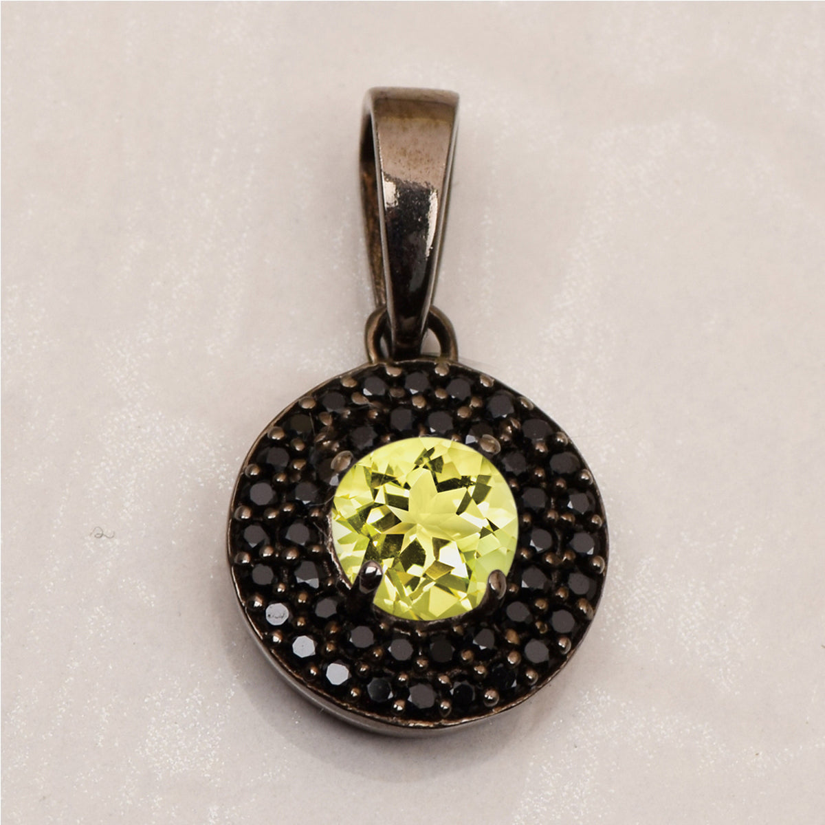 Round Disc Black Spinel Multi Choice Gemstone Pendant