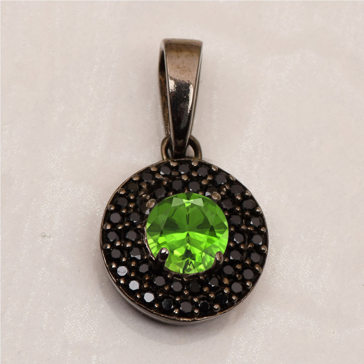Round Disc Black Spinel Multi Choice Gemstone Pendant