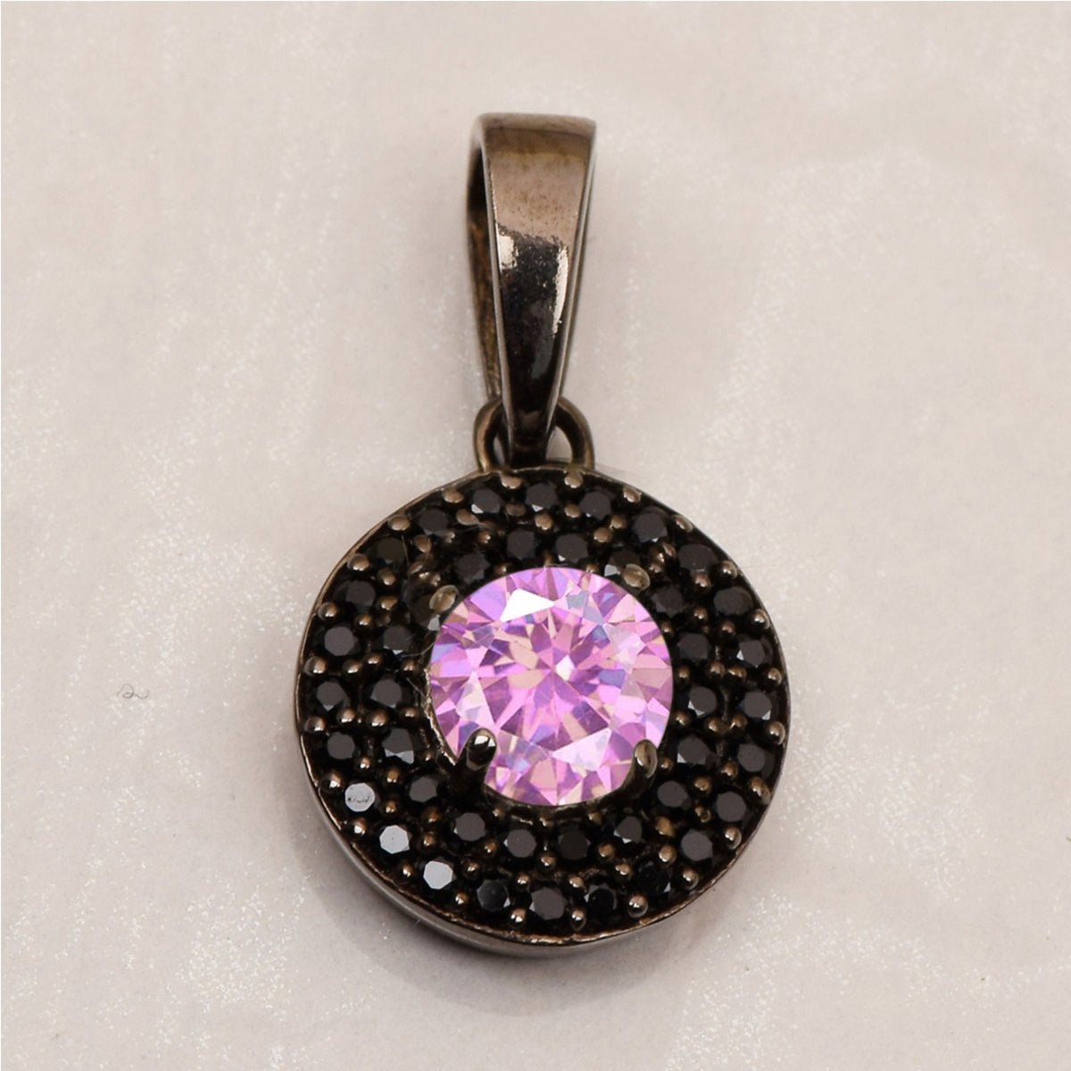 Round Disc Black Spinel Multi Choice Gemstone Pendant