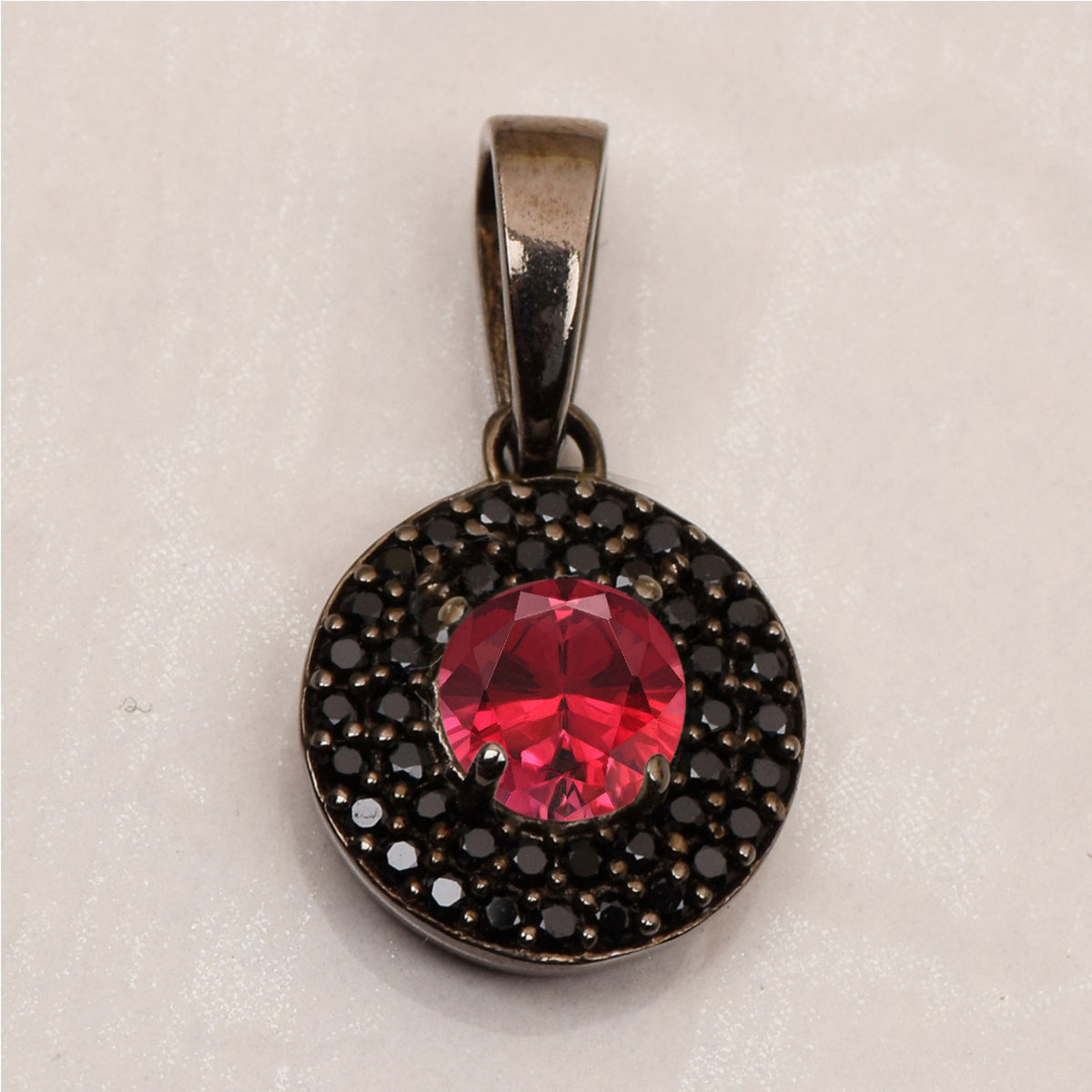 Round Disc Black Spinel Multi Choice Gemstone Pendant