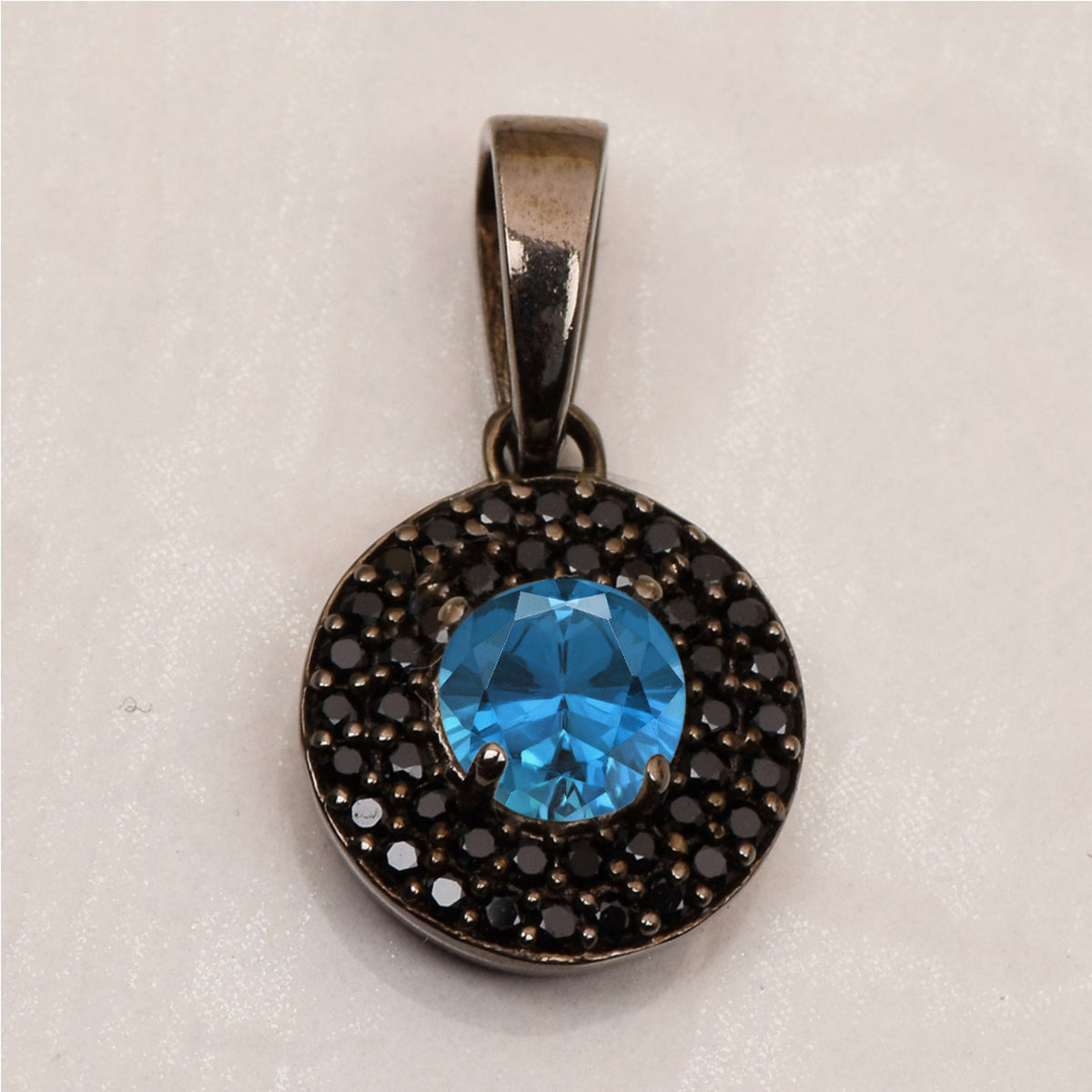 Round Disc Black Spinel Multi Choice Gemstone Pendant