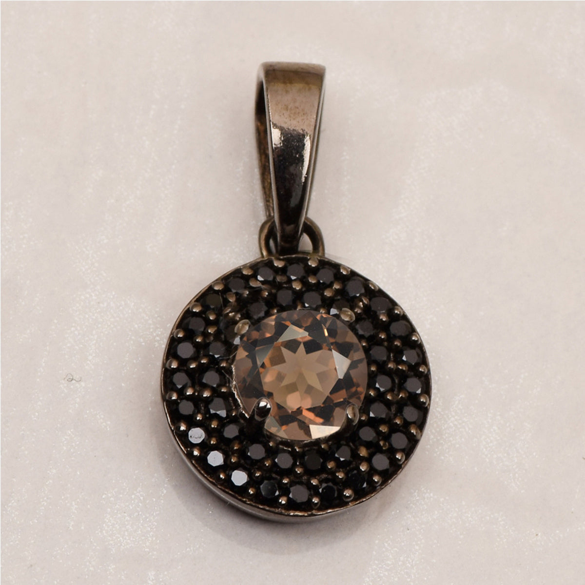 Round Disc Black Spinel Multi Choice Gemstone Pendant