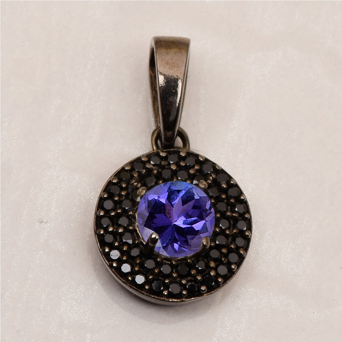 Round Disc Black Spinel Multi Choice Gemstone Pendant