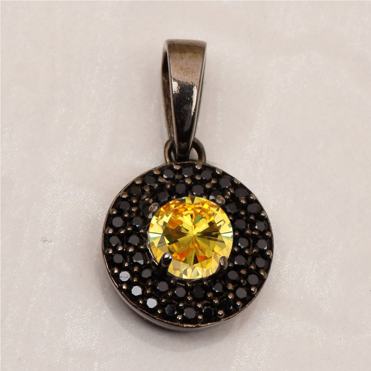 Round Disc Black Spinel Multi Choice Gemstone Pendant