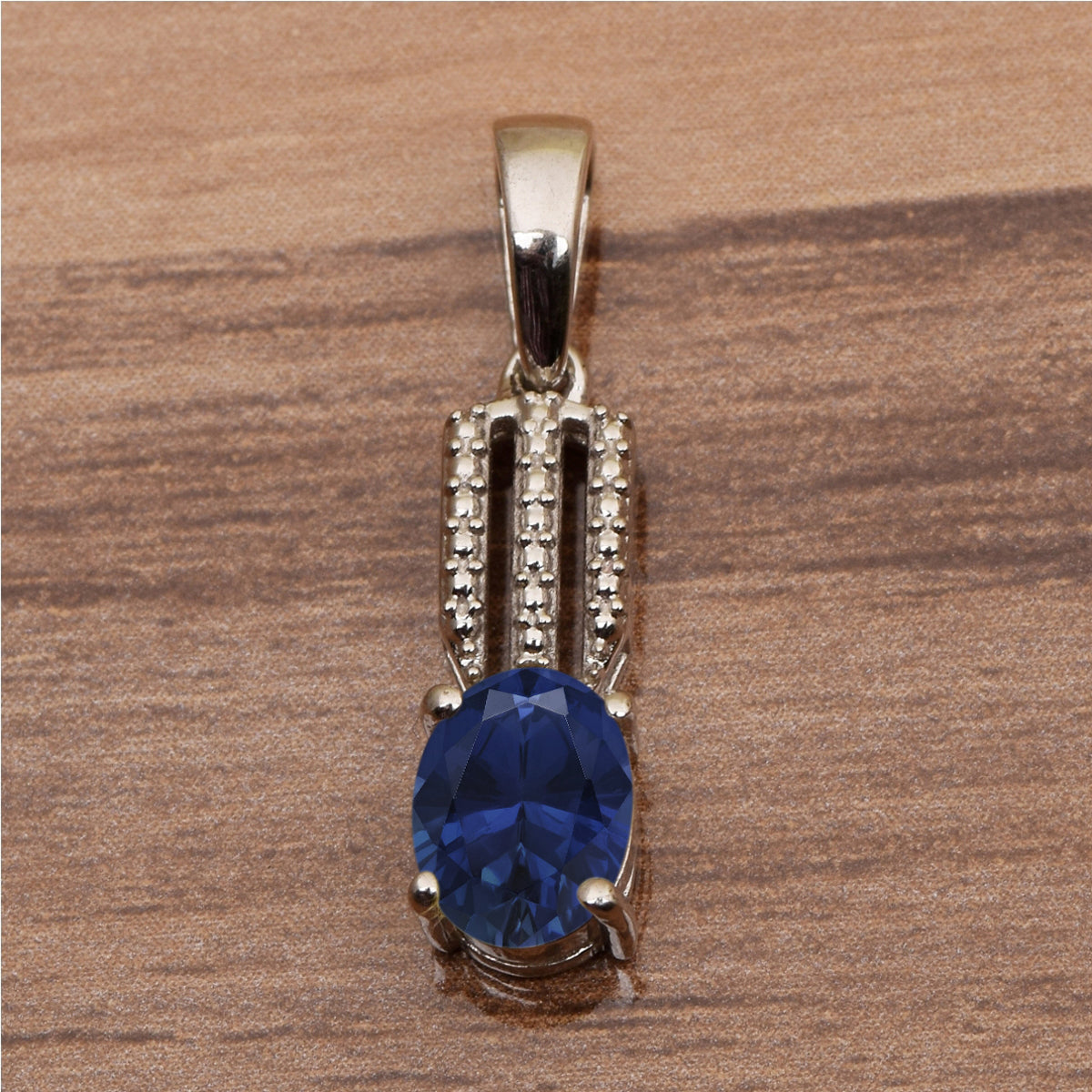 Tear Drop Three Line Multi Choice Gemstone Pendant