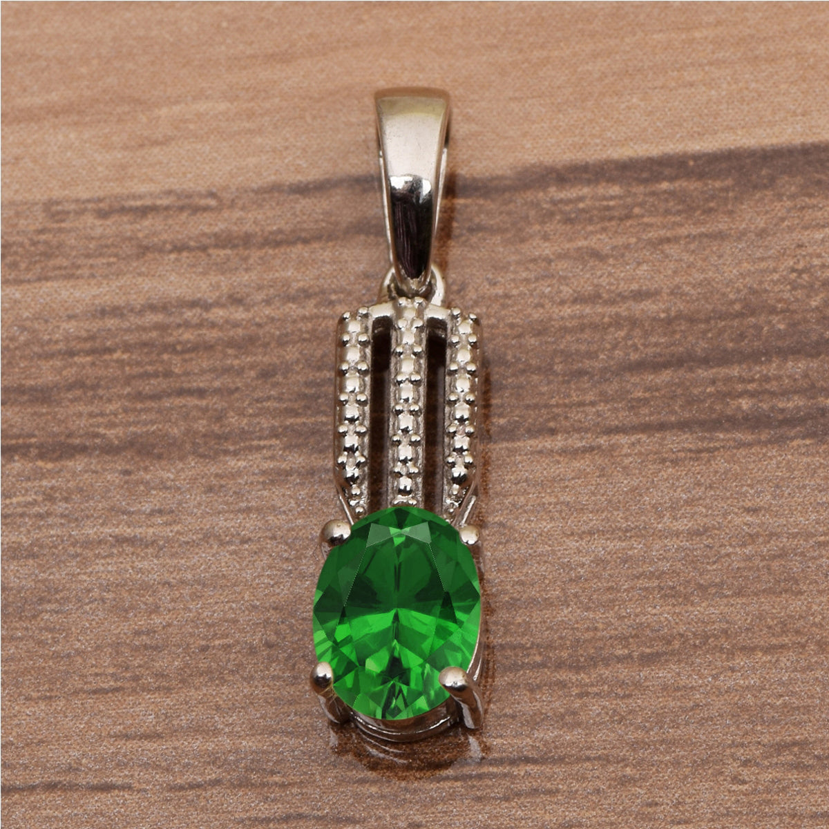 Tear Drop Three Line Multi Choice Gemstone Pendant