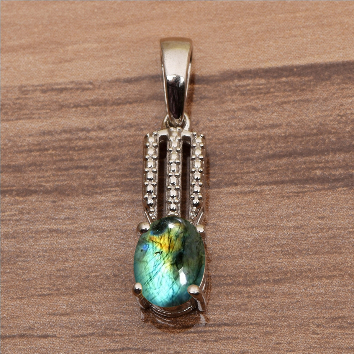 Tear Drop Three Line Multi Choice Gemstone Pendant