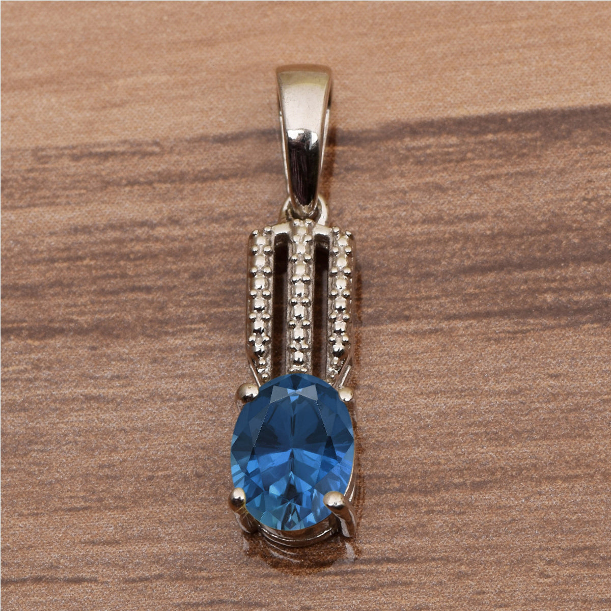 Tear Drop Three Line Multi Choice Gemstone Pendant