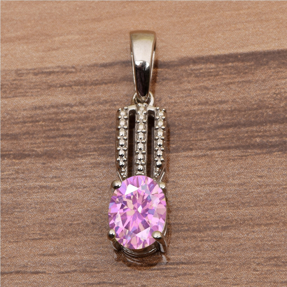 Tear Drop Three Line Multi Choice Gemstone Pendant