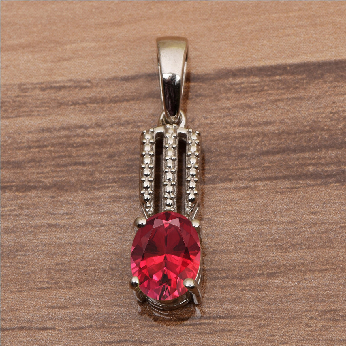 Tear Drop Three Line Multi Choice Gemstone Pendant