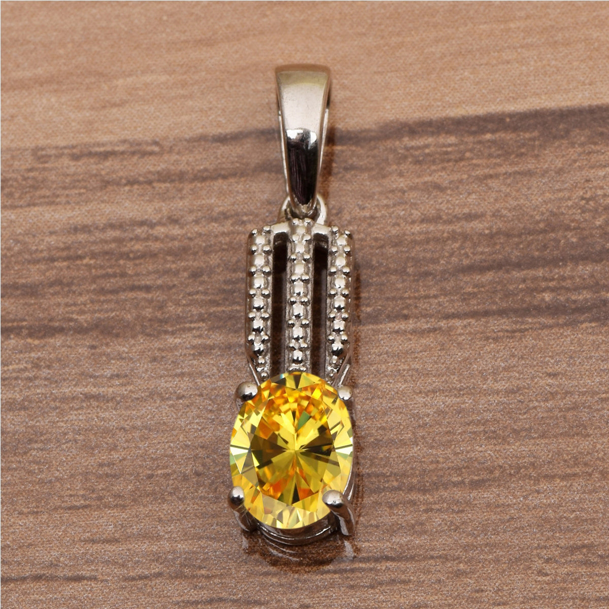 Tear Drop Three Line Multi Choice Gemstone Pendant