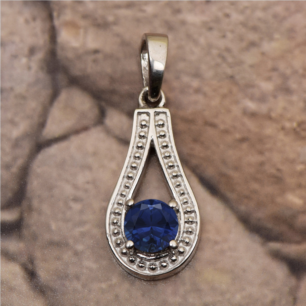 Tear Drop Round Multi Choice Gemstone Pendant