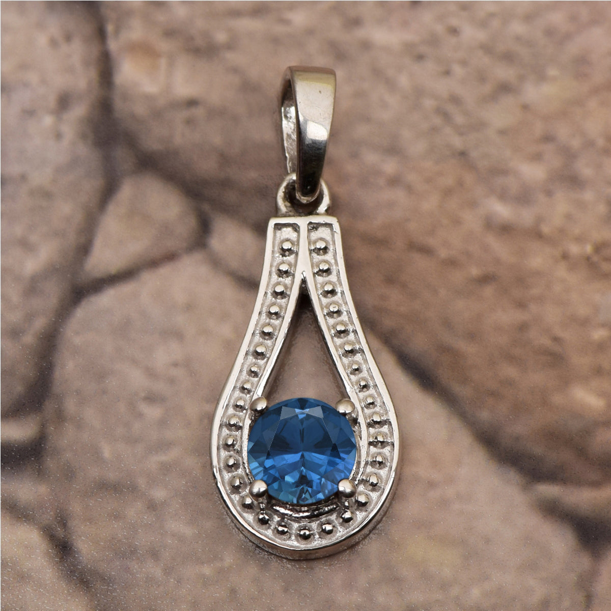 Tear Drop Round Multi Choice Gemstone Pendant