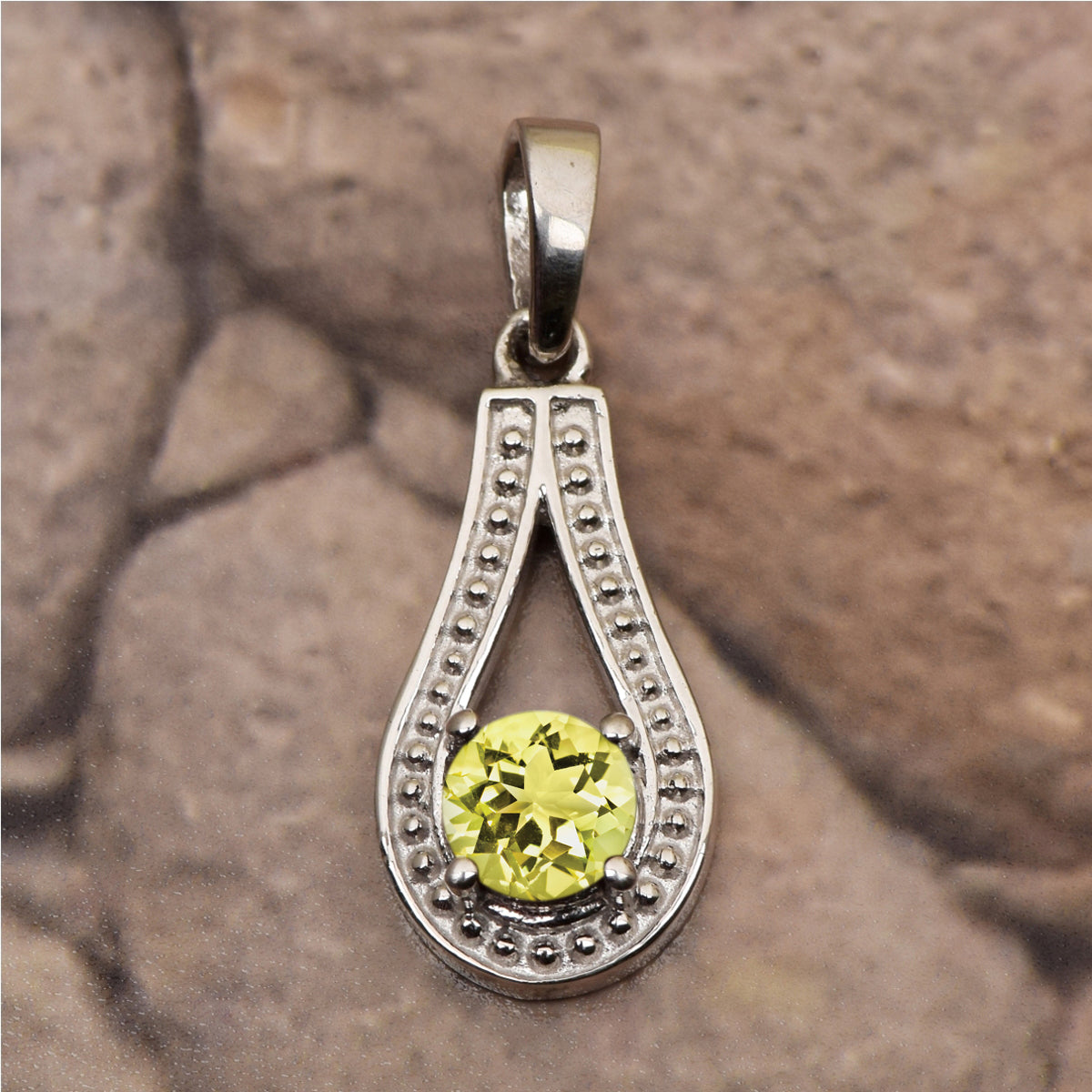 Tear Drop Round Multi Choice Gemstone Pendant