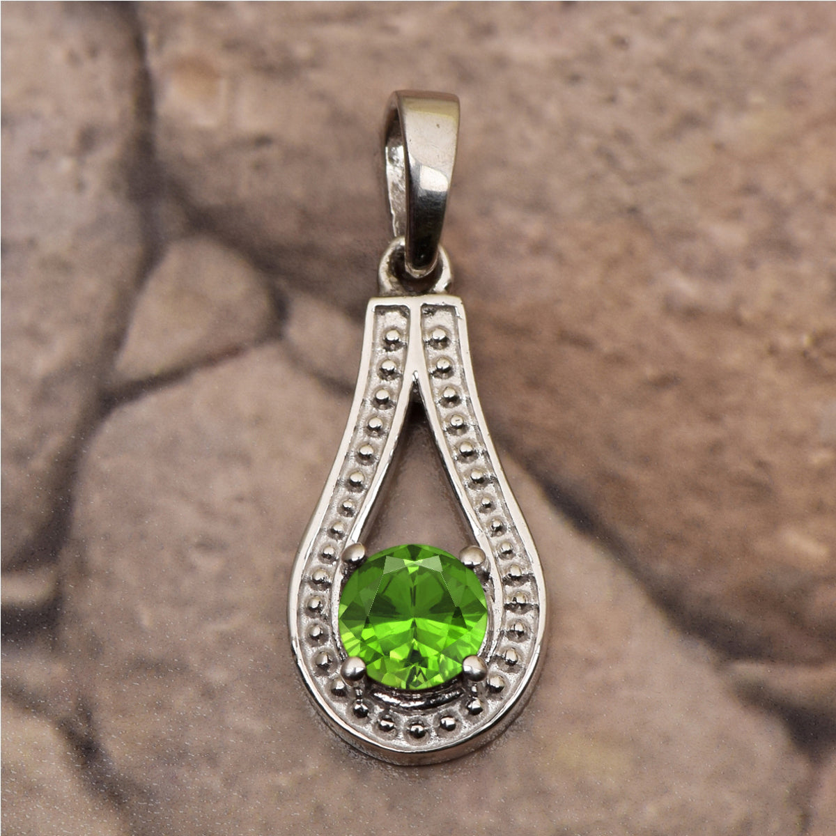 Tear Drop Round Multi Choice Gemstone Pendant