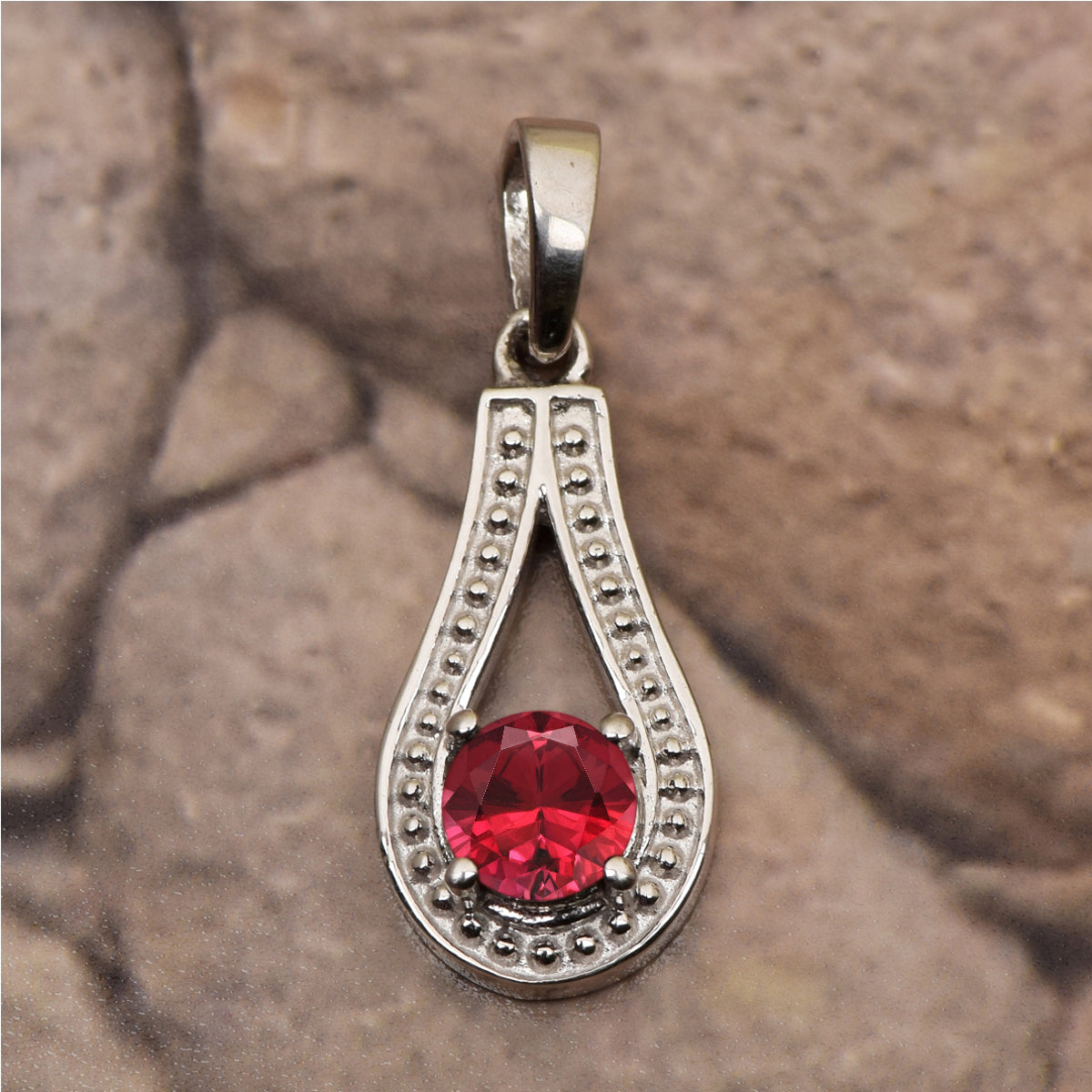 Tear Drop Round Multi Choice Gemstone Pendant