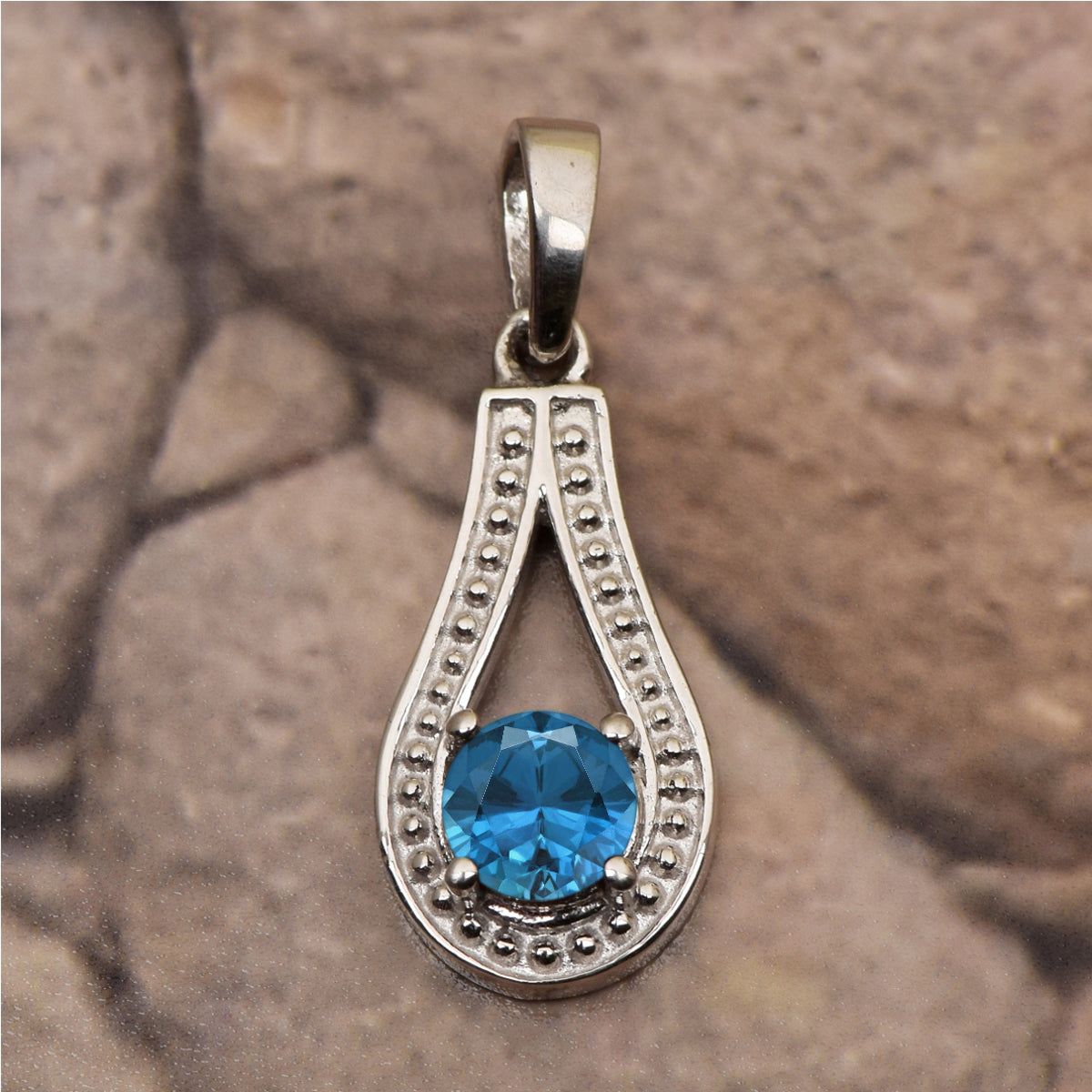 Tear Drop Round Multi Choice Gemstone Pendant