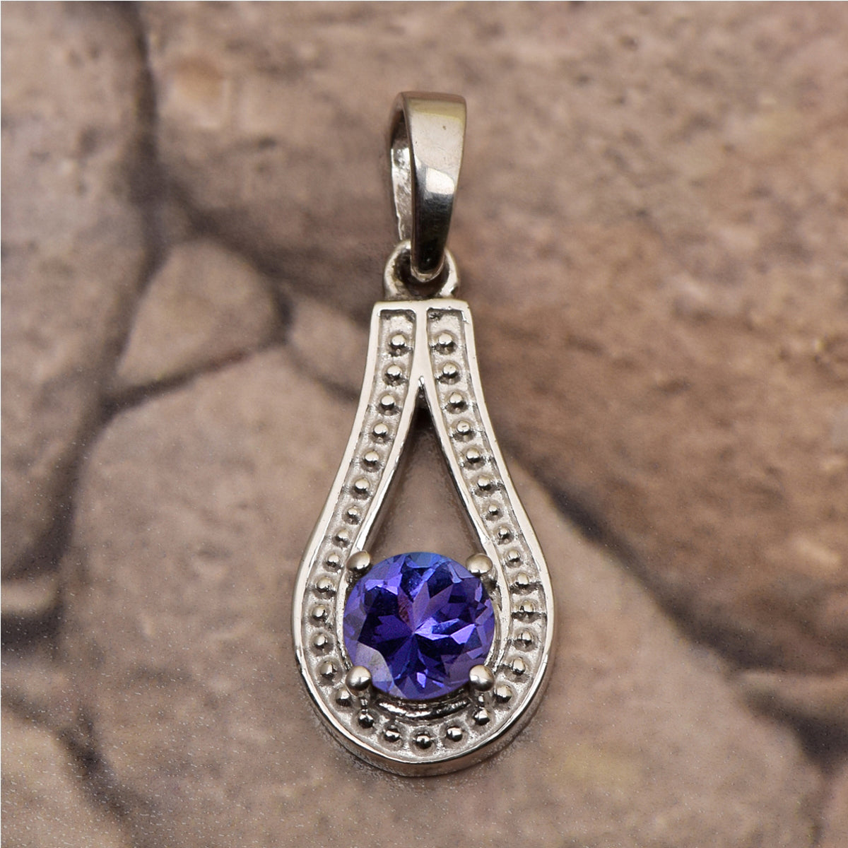 Tear Drop Round Multi Choice Gemstone Pendant