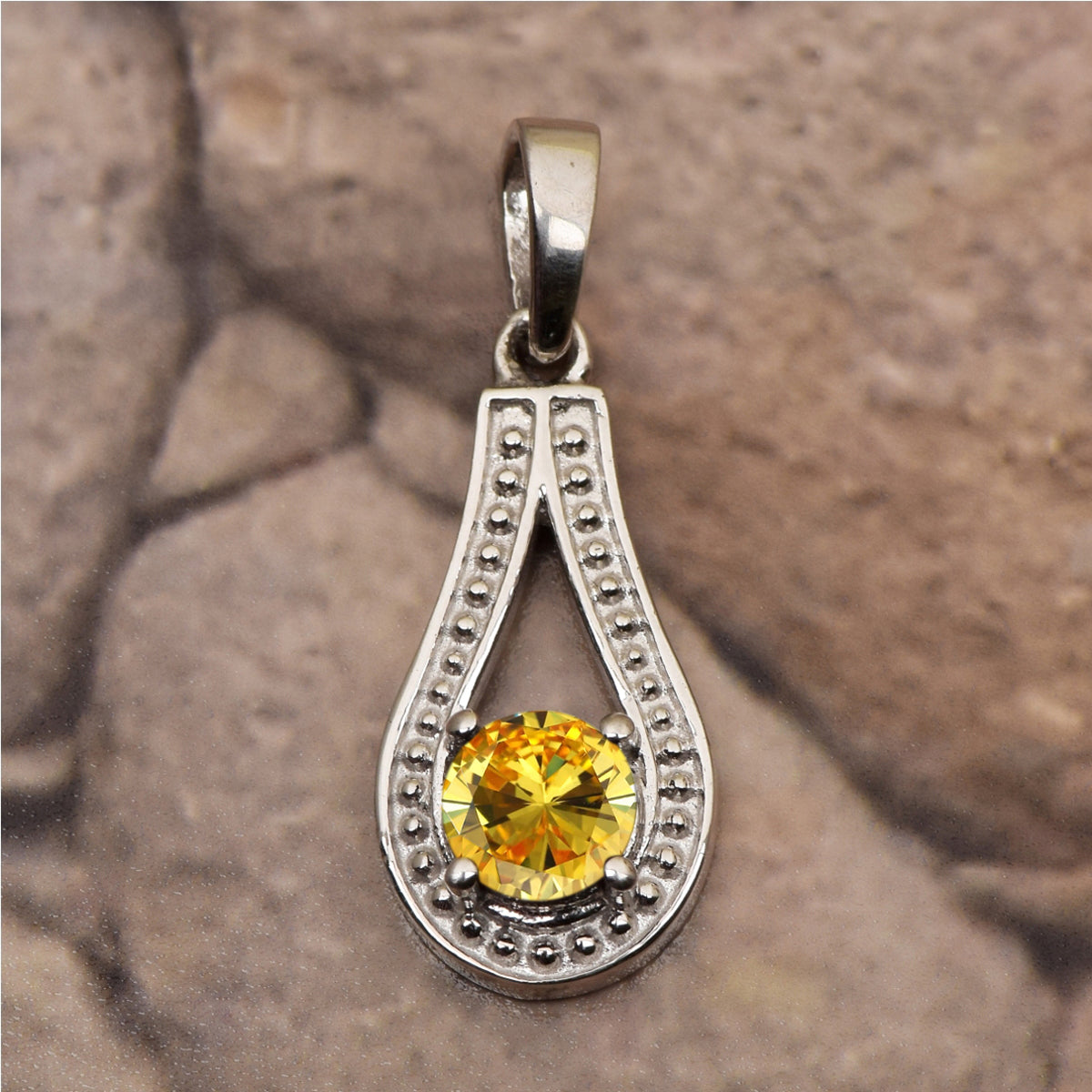 Tear Drop Round Multi Choice Gemstone Pendant