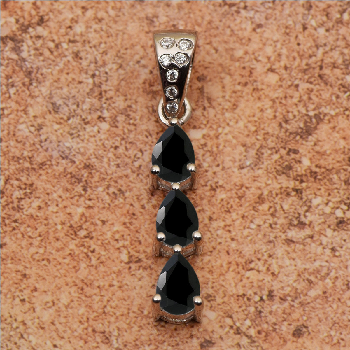 Three Pear Stone Multi Choice Gemstone Pendant