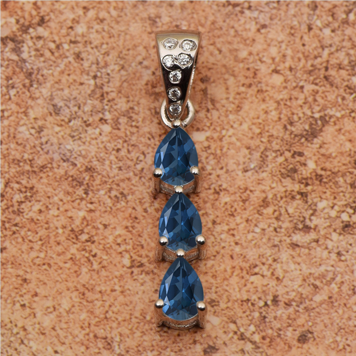 Three Pear Stone Multi Choice Gemstone Pendant