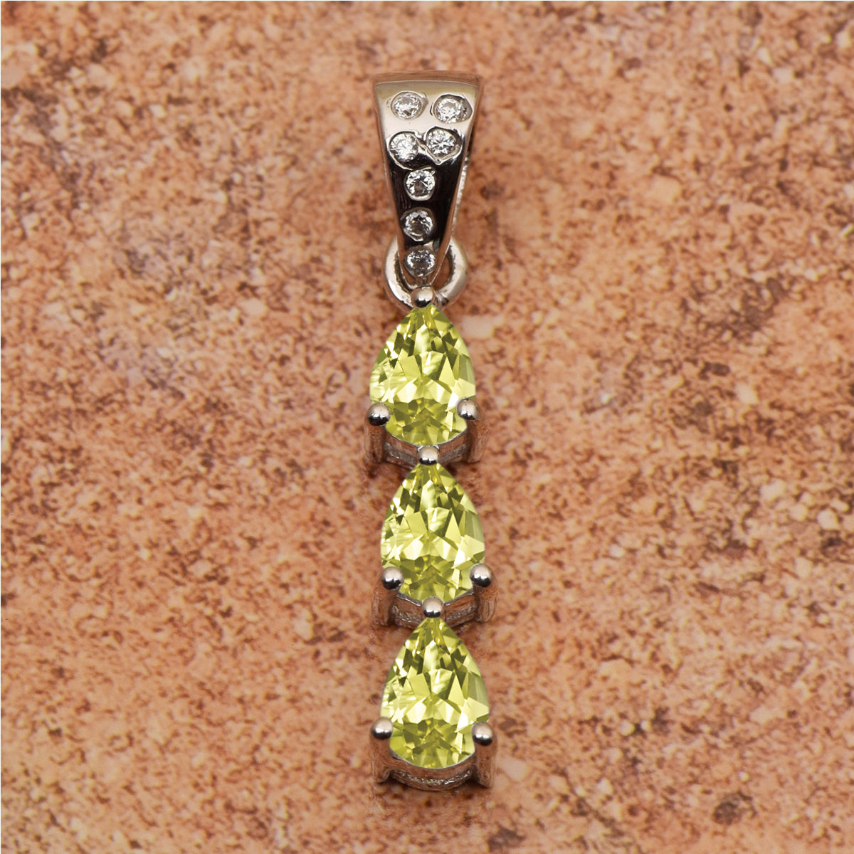 Three Pear Stone Multi Choice Gemstone Pendant