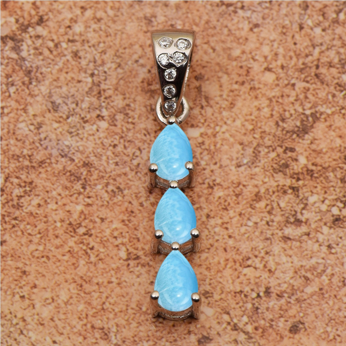 Three Pear Stone Multi Choice Gemstone Pendant