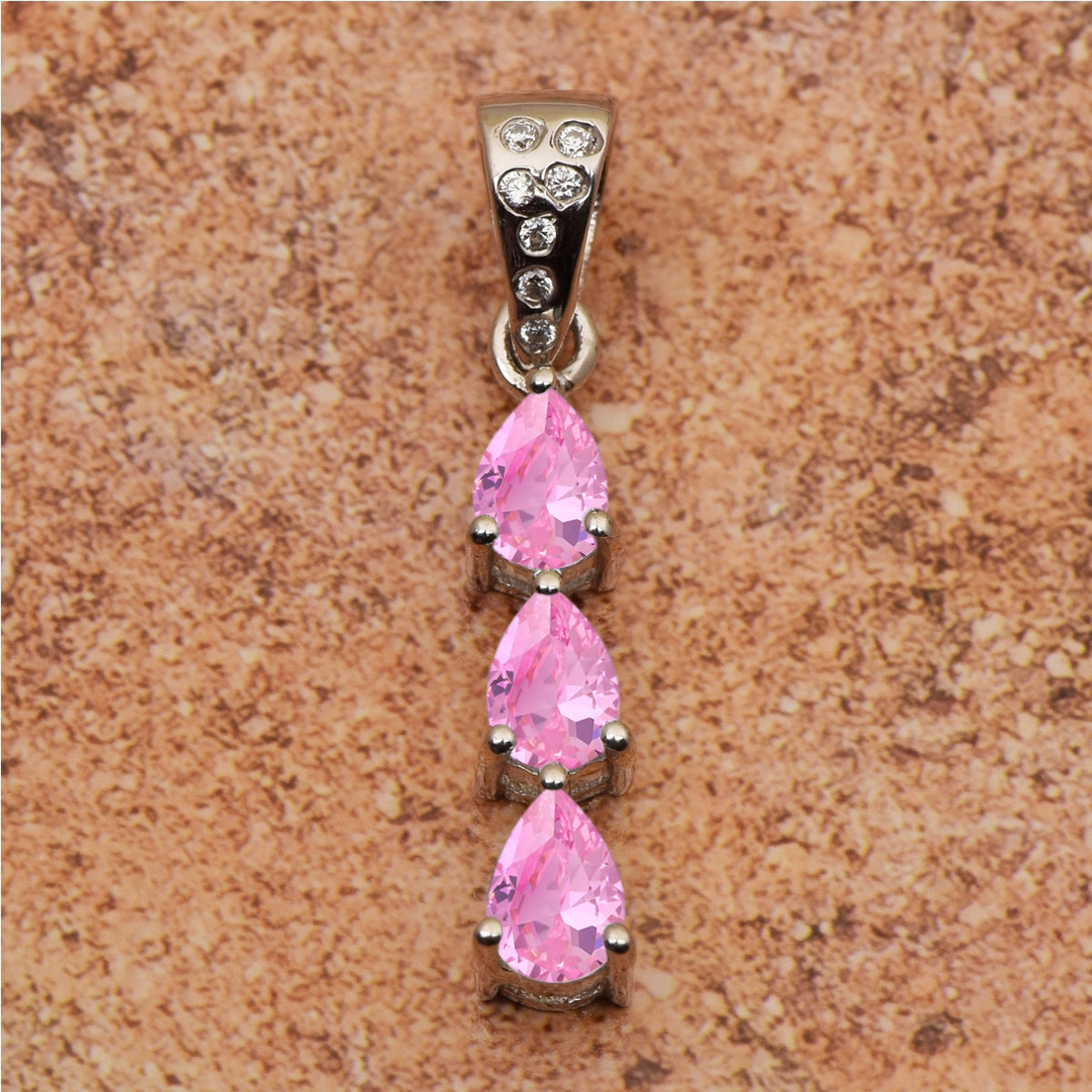 Three Pear Stone Multi Choice Gemstone Pendant