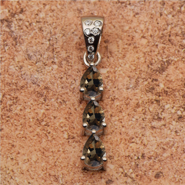 Three Pear Stone Multi Choice Gemstone Pendant