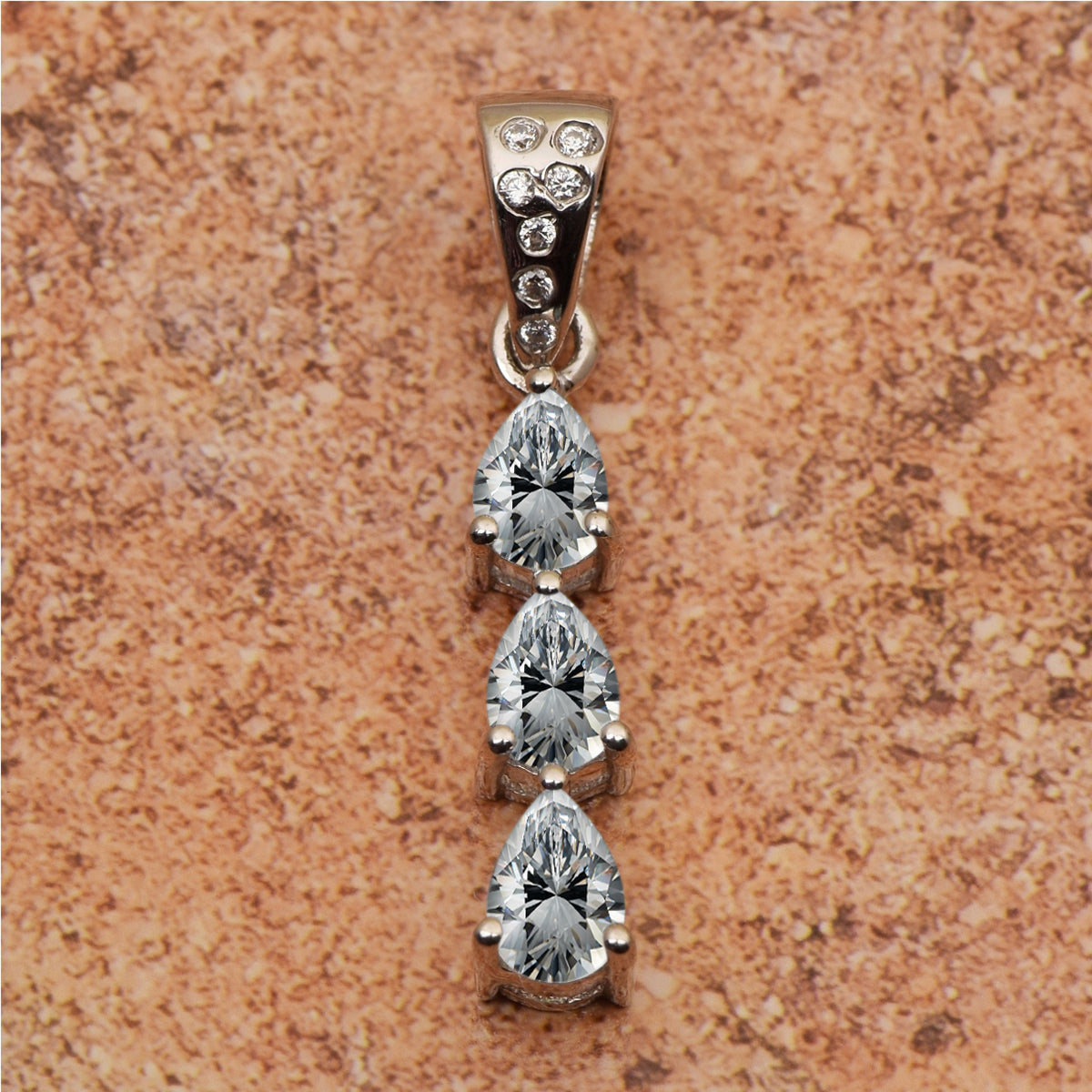 Three Pear Stone Multi Choice Gemstone Pendant