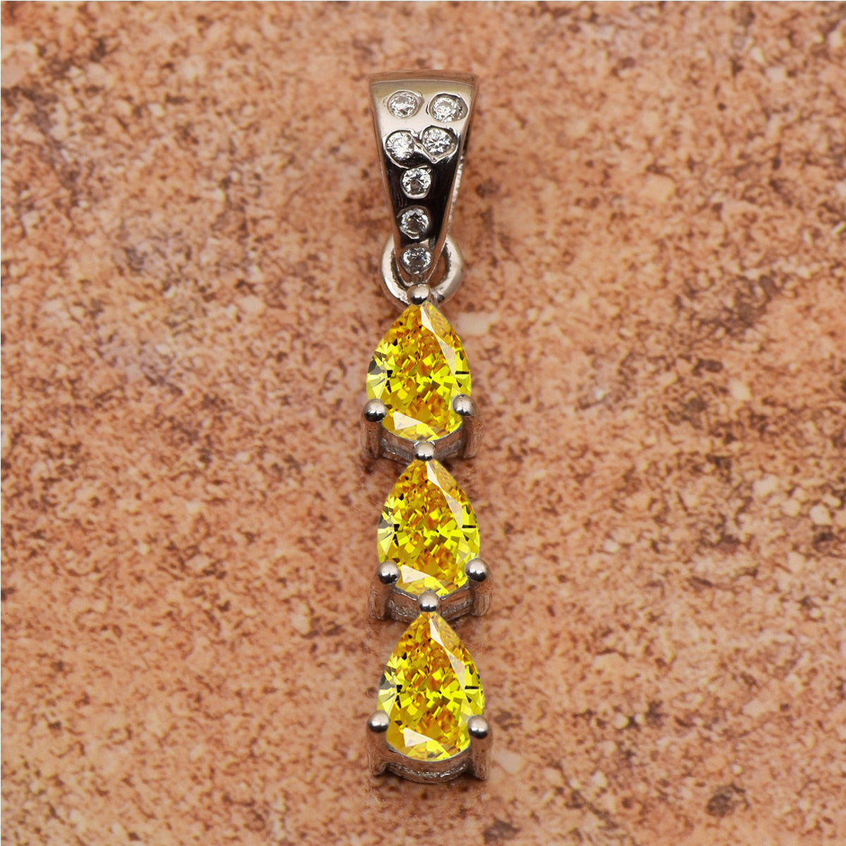 Three Pear Stone Multi Choice Gemstone Pendant