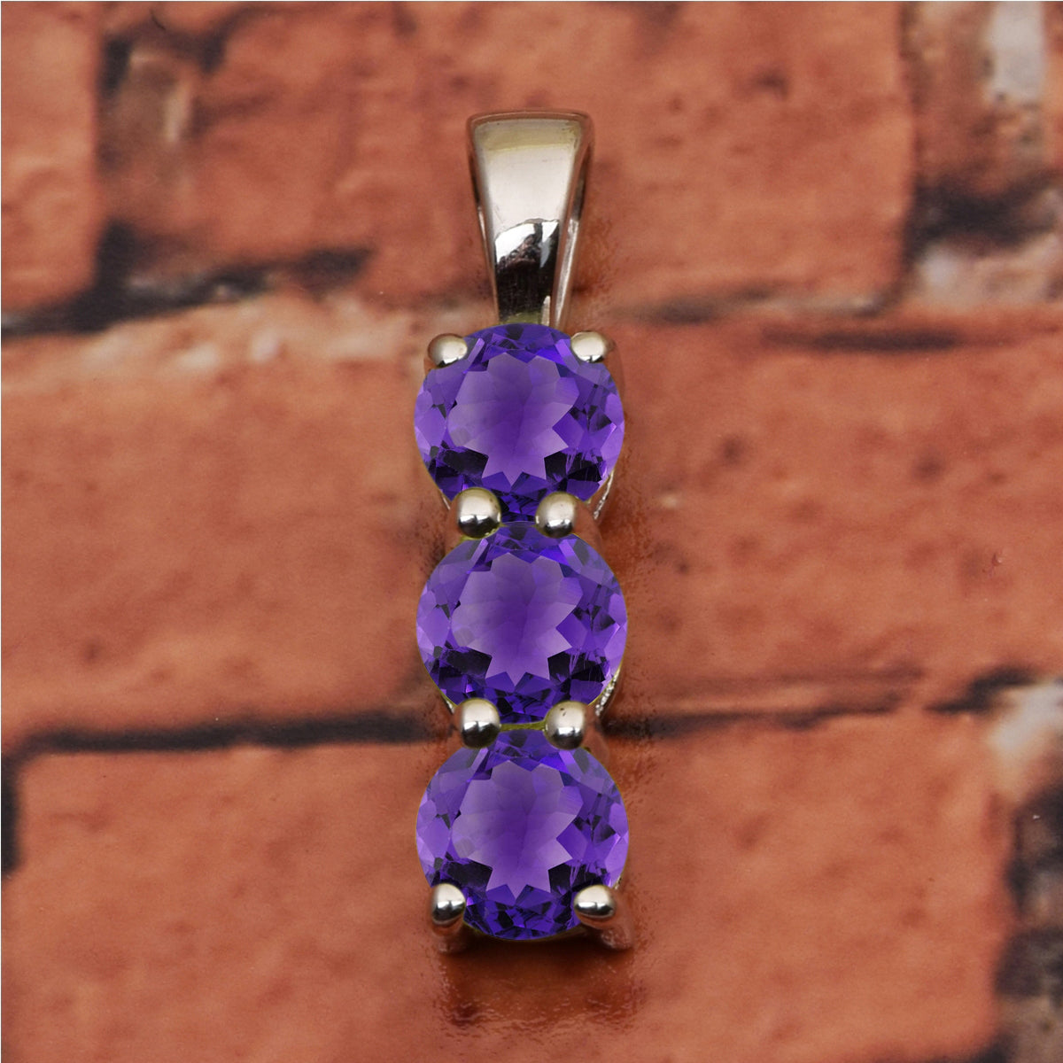Three Round Stone Multi Choice Gemstone Pendant