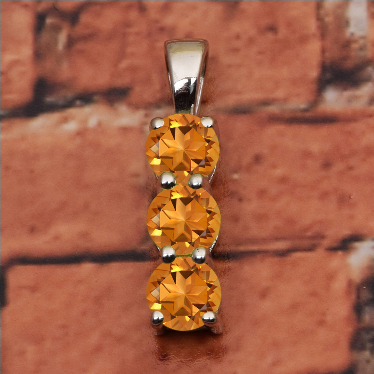 Three Round Stone Multi Choice Gemstone Pendant