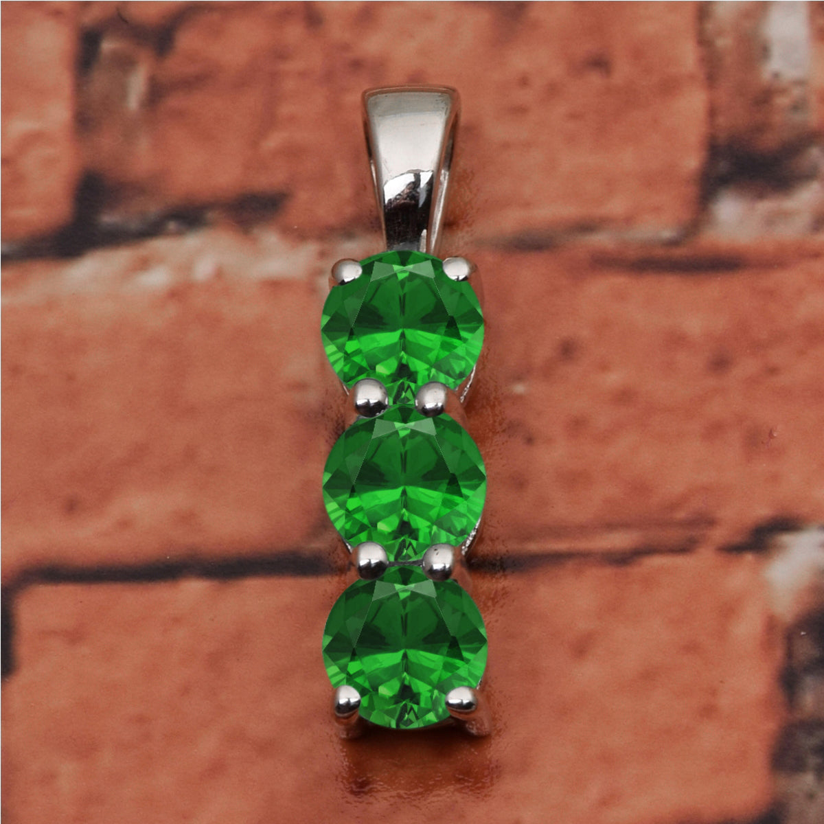 Three Round Stone Multi Choice Gemstone Pendant