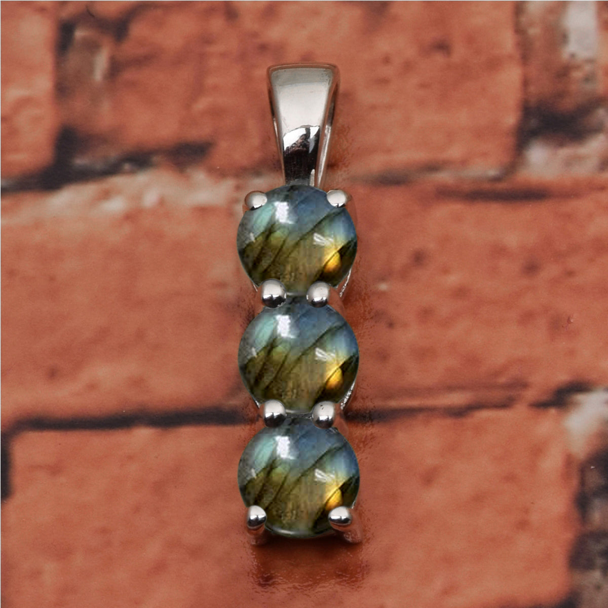 Three Round Stone Multi Choice Gemstone Pendant