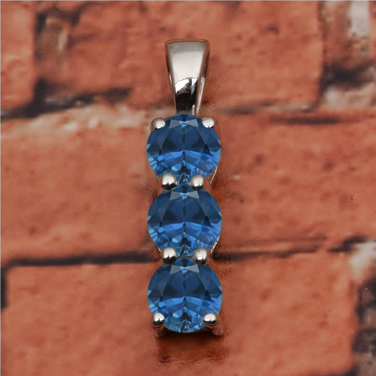 Three Round Stone Multi Choice Gemstone Pendant