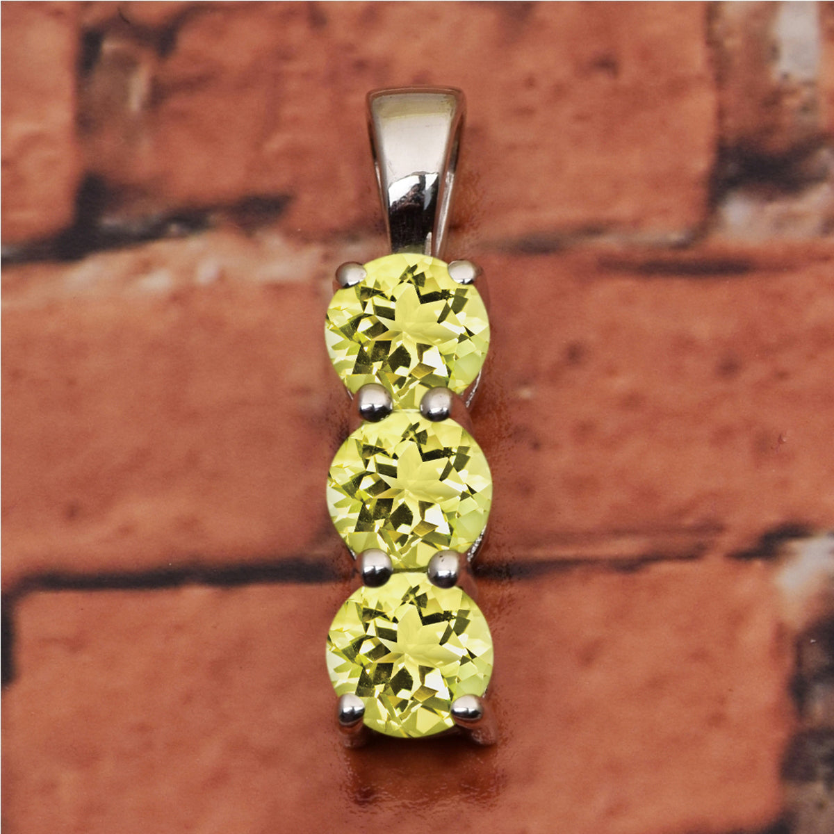 Three Round Stone Multi Choice Gemstone Pendant