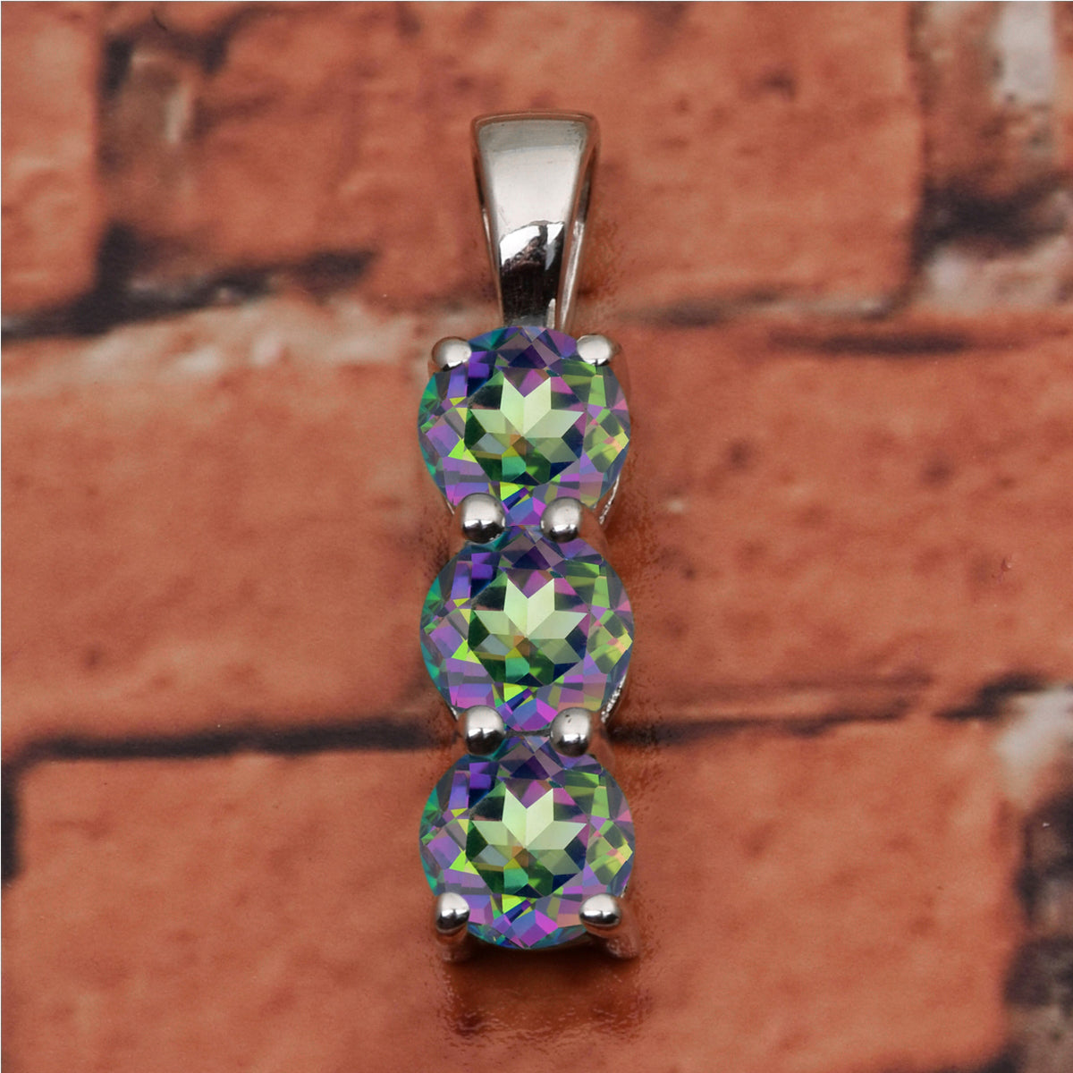 Three Round Stone Multi Choice Gemstone Pendant