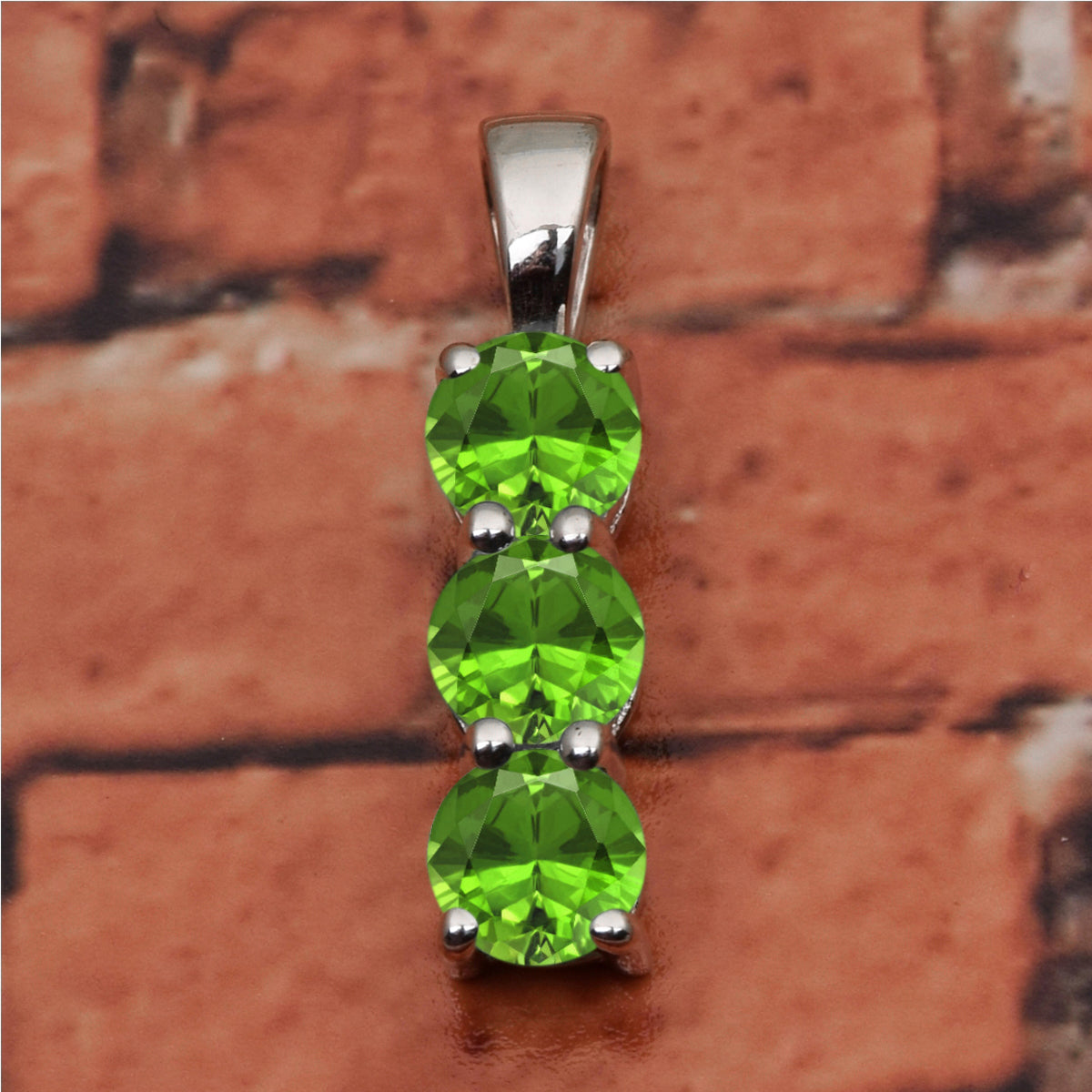 Three Round Stone Multi Choice Gemstone Pendant
